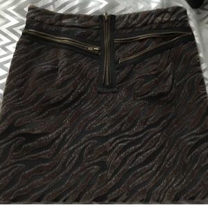 Soft fur zebra print skirt
